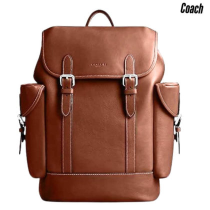 COACH Men’s Hitch Backpack in Natural Full-Grain Leather in Maple