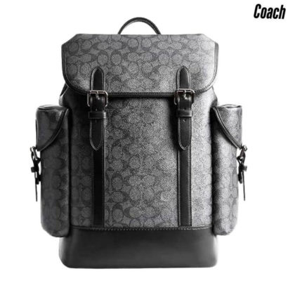 COACH Men’s Hitch Backpack with Signature | Charcoal color, One Size Backpack
