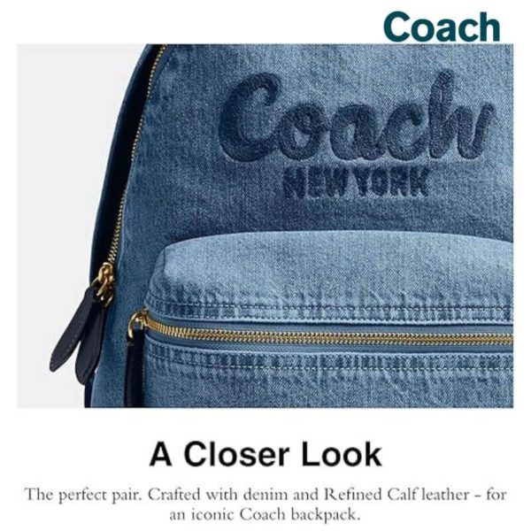 Coach Women's Cargo Backpack in Leather and Denim