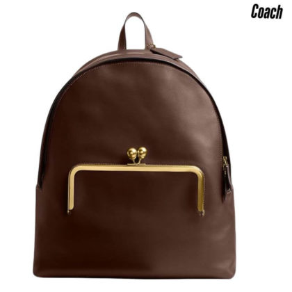 Coach Women’s KISSLOCK Frame Backpack | B4/Dark Brown Color | One Size Backpack